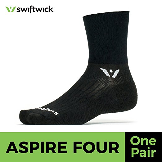 Swiftwick - ASPIRE FOUR, Quarter Crew Socks for Cycling and Trail Running