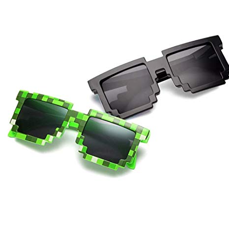 Pixel sunglasses Kids Party Favors Gamer Sunglasses 8-Bit 2 Piece UV400 Protection