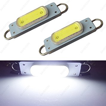 SAWE - 44mm COB Festoon LED Bulbs For Car Side Door Courtesy Rigid Loop 1.73" LED Light Bulbs 561 562 567 (2 pieces) (White)