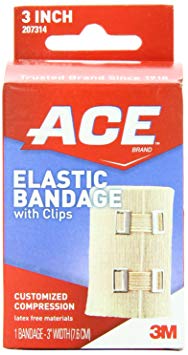 ACE Elastic Bandage with Clips, 3 Inch-Width, America's Most Trusted Brand of Elastic Bandages, Money Back Satisfaction Guarantee