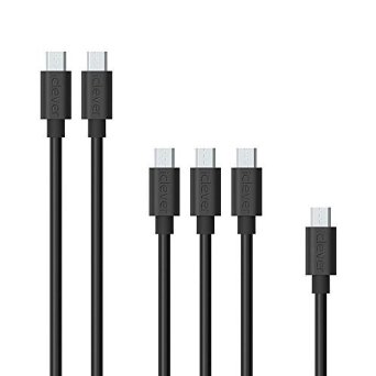 iClever BoostLink 6 Pack 1 x 1ft 3 x 3ft 2 x 6ft Premium Micro USB Cable High Speed USB 20 A Male to Micro B Sync and Charging Cable Black