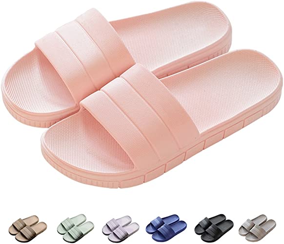 Unisex Slippers for Women/Men Non-Slip Ultralight Flat Soft Sandals Soft House Flip Flop for Indoor Home Garden Bathroom Poolside