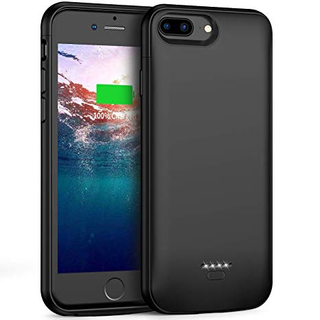 Battery Case for iPhone 7 Plus / 8 Plus / 6 Plus / 6s Plus, 5500mAh Portable Protective Charging Case Compatible with iPhone 7 Plus / 8 Plus / 6 Plus / 6s Plus (5.5 inch) Rechargeable Extended Battery