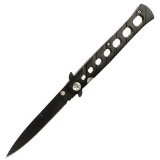 MTech USA MT-317 Folding Tactical Knife Stiletto Point Blade Black Aluminum Handle 5-Inch Closed