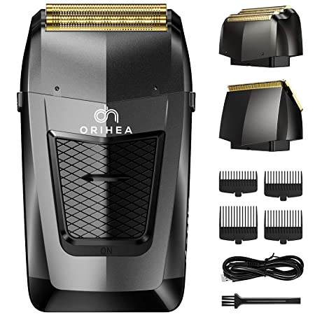 Men's Professional Foil Shaver, OriHea 2 in 1 Electric Razor for Men Aluminum Foil Metal Cordless Shaving Kit, Independent Precision Trimmer Clipper Trimmer ，Super Waterproof, USB Rechargeable