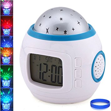 Joystar Sky Star Night Light Projector Lamp Bedroom Alarm Clock With music
