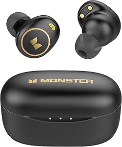 Monster Wireless Earbuds, Achieve 300 AirLinks Bluetooth Headphones Touch Control with Charging Case, Bluetooth Earbuds with Fast Charging for Sport