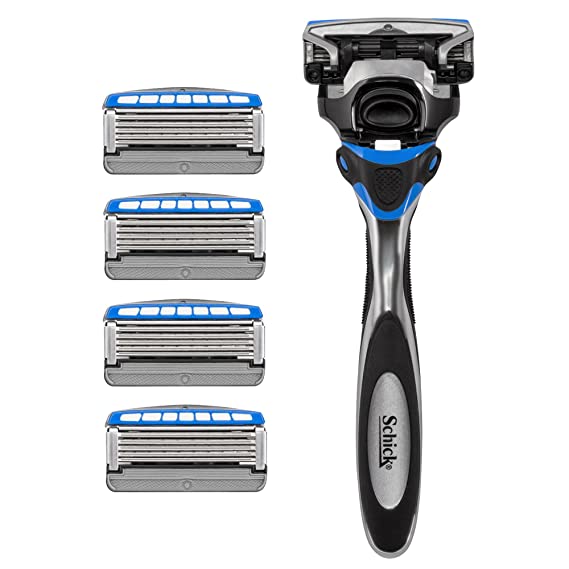 Schick Hydro Sense Hydrate Razors for Men With Skin Guards and Shock Absorbent Technology, 1 Razor Handle and 5 Razor Blades Refills