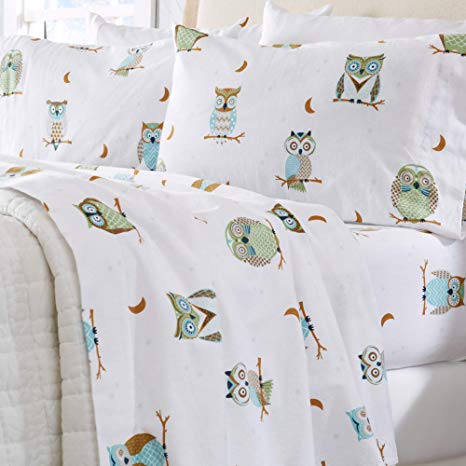 Home Fashion Designs Flannel Sheets Full Winter Bed Sheets Flannel Sheet Set Hooting Owls Flannel Sheets 100% Turkish Cotton Flannel Sheet Set. Stratton Collection (Full, Hooting Owls)