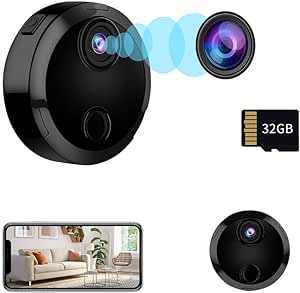 Mini Camera - Hidden Camera - Micro Camera - Nanny Cam - Small Cameras for Spying - Indoor and Outdoor Camera with Night Vision - Surveillance Camera Full HD， WiFi Cameras for Pet/Baby/Nanny with App