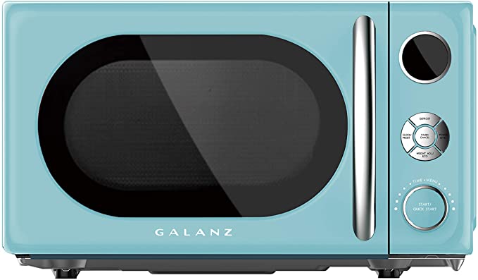 Galanz GLCMKA07BER-07 0.7 Retro cu. Ft. 700-Watt Countertop Microwave, Bee Bop Blue