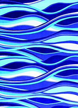 Abstract Waves Brazilian Velour Beach Blanket Towel for Two 58x74 Inches