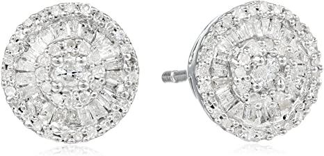 Sterling Silver Diamond Stud Earrings (1/2 cttw, K-L Color, I3 Clarity)