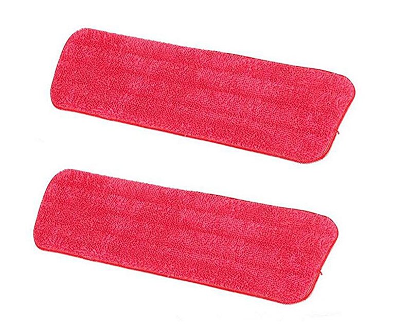 2x Demarkt Mop Refill Mop Replacement Cleaning Pads Reveal Mop Household Mop Microfiber Sticky Button Dust Pad 13x42cm Red