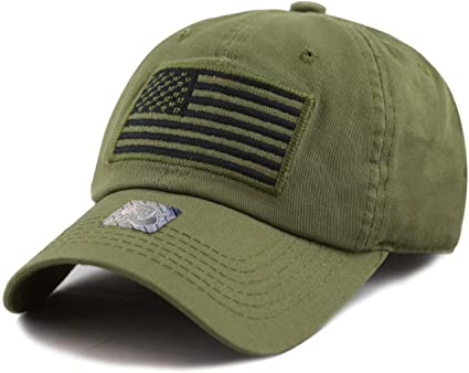 Pit Bull US Flag Patch Tactical Style Cotton Trucker Baseball Cap Hat Army Green