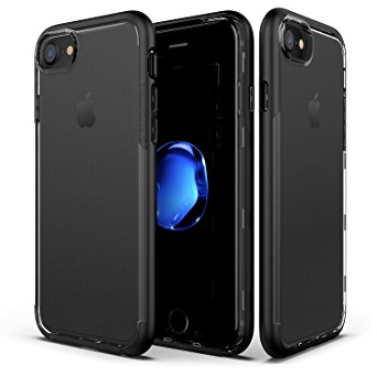 Patchworks Sentinel Case Matte Black for iPhone 7 6s 6 - Military Grade Protection, Micro Texture Clear Transparent Dual Layer Cover Protective Bumper Case
