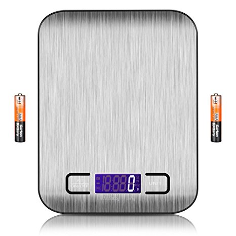 Digital Food Scale,littlejian Multifunction Kitchen Gram Scale,Ultra Slim,Multiple Unit Conversion,Stainless Steel Platform with Smooth Surface Meat Scale,Perfect for Kitchen Cooking and Coffee
