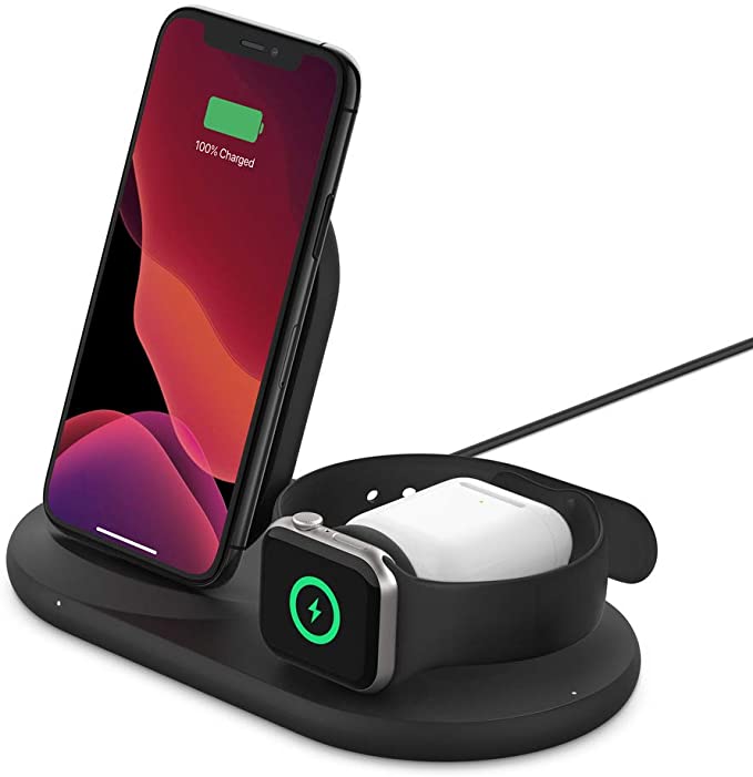 Belkin 3 in 1 Charger - Phone, Watch, air pods, Black