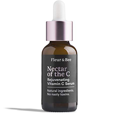 Vitamin C Serum for Face 15% - 100% Vegan Natural Anti Aging Anti-Wrinkle Facial Serum - Hydrating Topical with Ferulic Acid, Vitamin E, SAP, Organic Jojoba - Nectar of the C by Fleur & Bee (1 Fl Oz)