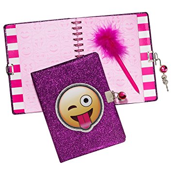 3C4G Emoji Glitter Locking Journal with Pen (36099)