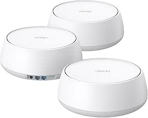 TP-Link Dual-Band BE5000 WiFi 7 Mesh Wi-Fi System (Deco BE25) | 4-Stream 5 Gbps | 240 Mhz Channels | Covers up to 6,600 Sq.Ft | 2× 2.5G Ports Wired Backhaul | VPN,MLO, AI-Roaming, HomeShield (3-Pack)