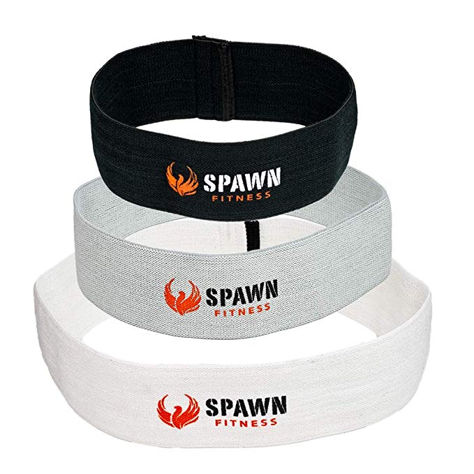 Spawn Fitness Fit Loop Glute Bands Resistance Cotton Latex Training Targeting Legs Thighs for Men and Women - Set of 3