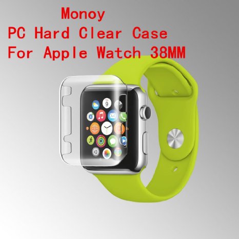 Apple Watch Case, Monoy® Apple Watch 38mm Case Slim Premium Transparent Super Lightweight / Exact Fit / Plastic Cover Snap On Hard Protective Case for Apple Watch 38mm (2015) (PC Hard Clear)