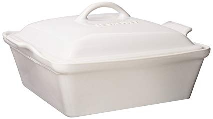 Le Creuset PG08053A-2616 Heritage Stoneware Covered Square Casserole, 2-1/2-Quart,  White