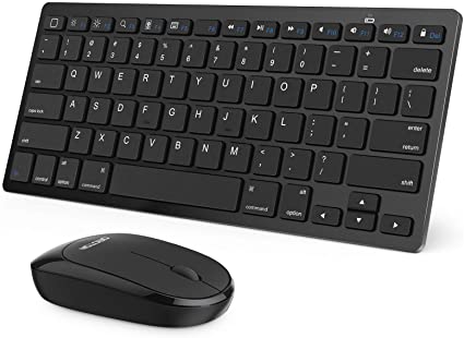 OMOTON Wireless Bluetooth Keyboard and Mouse Compatible with iPad 10.2 , iPad Pro 11/12.9, iPad Air 4, iPad Mini 5 ( (iPadOS 13 or Above) and Other Bluetooth Enabled Devices (Black)