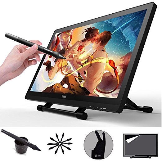 Ugee UG-2150 21.5 Inch IPS Screen Drawing Monitor with HD Resolution, 2 Original Pen, 1pc Drawing Glove and Screen Protector