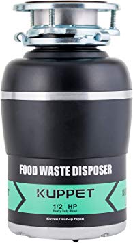 Garbage Disposals KUPPET 1/2 HP Food Waste Disposer with Power Cord 1700 RPM Continuous Feed Super Quiet&Easy to Install 38 OZ. Capacity Stainless Steel