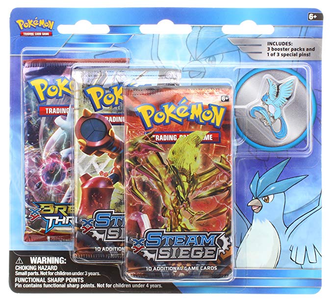 Pokemon TCG: Legendary Birds Blister Pack Containing 3 Booster Packs and Featuring An Articuno Collector's Pin