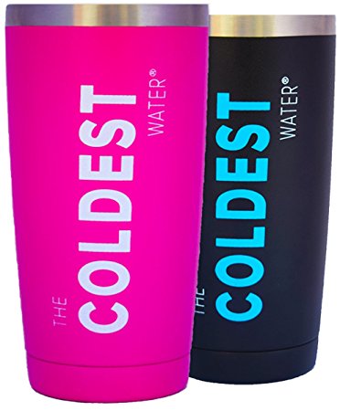 The Coldest Water Stainless Steel Tumbler Cup Hydro Pint 20 oz with Open Lid - Beverages Hot and Cold 3x Longer, Durable Double Wall Insulated Thermos Flask - Pink