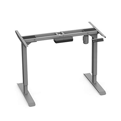 AIMEZO 45" H   63" W Single Motor 2 Stage Standing desk Base Electric Sit Stand Desk Home Office Adjustable Desk Frame(Grey)