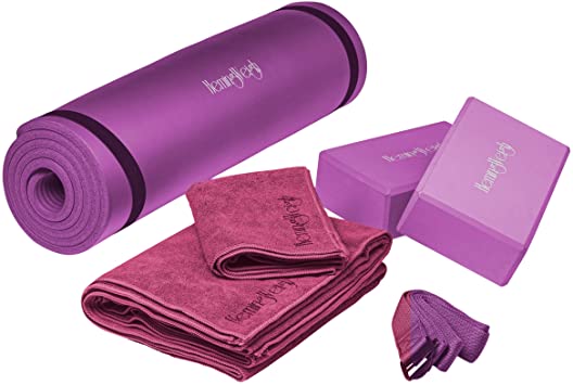 HemingWeigh 1/2-Inch Extra Thick High Density Exercise Yoga Mat with Carrying Strap for Exercise, Yoga and Pilates