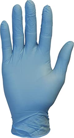 The Safety Zone GNPR-LG-1A Powder Free Blue Nitrile Gloves, Larege, Case of 1,000
