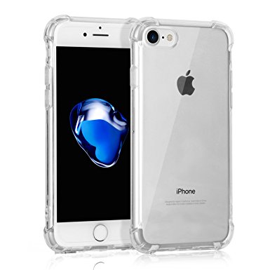iPhone 7 Case,Easylife Anti-Scratch Non-Slip Ultra Slim Flexible with Air-Cusion Technology Desigh Military Grade Bumper Soft TPU Transparent Clear Cover for iPhone 7-Crystal