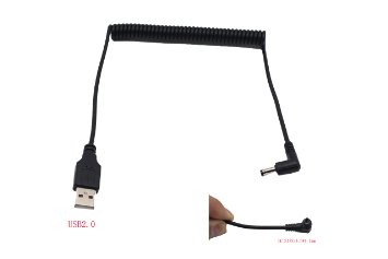 USB2.0 Male to Right Angle DC4.0mm*1.7mm Coiled Spiral Charger Cable Length 59inch, for MP3、MP4、DVD、Audio System、Nokia、Digital Product ,etc.(DC4.0*1.7mm)