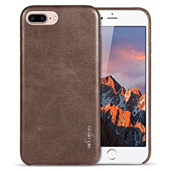 iPhone 7 Plus Case [Vintage Series], VIFLYKOO Premium PU Leather Slim Fit Lightweight Soft Back Cover Phone Case for iPhone 7 Plus Phone (Coffee)