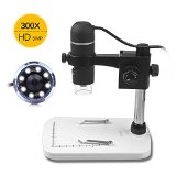 DBPOWER 5MP 20-300X USB Digital Microscope Magnifier Video Camera with 8-LED Base StandSoftware for Windows Mac Vista
