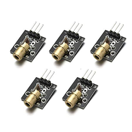 DEVMO 5PCS 5V Sensor Module Board for Arduino AVR PIC KY-008 Laser Transmitter