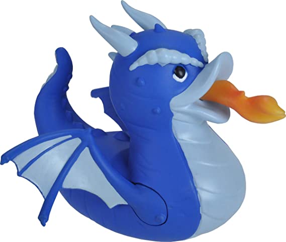 Wild Republic Rubber Ducks, Bath Toys, Kids Gifts, Pool Toys, Water Toys, Blue Dragon, 4", Dragon Blue