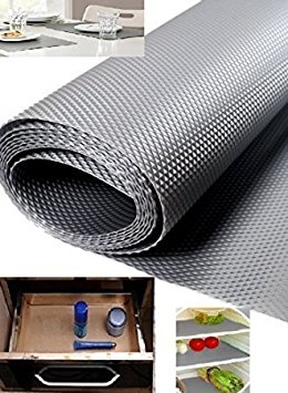 Homies 1 Piece Useful And Multipurpose Full Length 5 Meter (45 X 500) Anti Slip Grip, Non Slip Liner, Skid Resistant Mat, Material PVC. Color: Gray