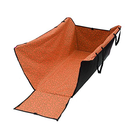 Fuloon Orange /Green Washable Double Layer Waterproof Pet Dog Cat Safe Safety Travel Hammock Car Bed Seat Cover Mat Blanket ,Adjustable Locking Seat Clasps For Tight Fit, Seat Fasteners Come With Snap Buckles in Size of 126*40*55CM