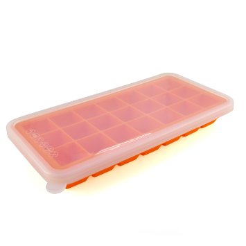 MIREN Premium Silicone Ice Cube Tray with Lid21 CubeOrange