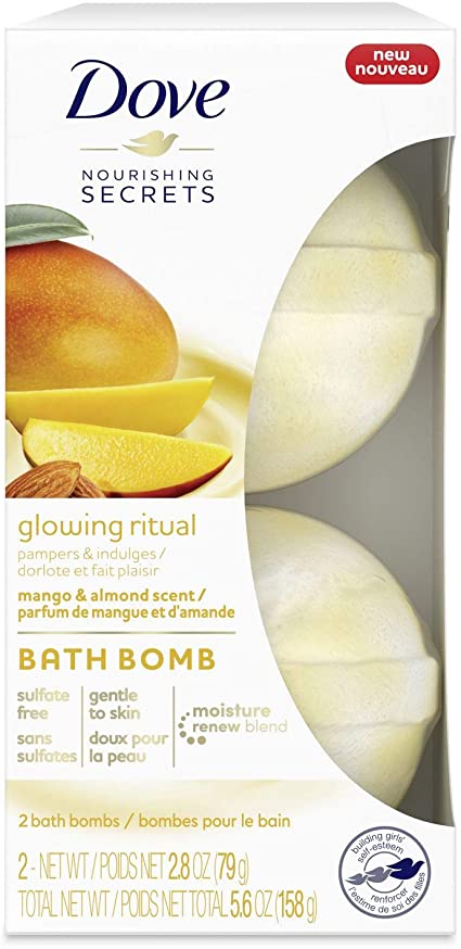 Dove Bath Bomb to pamper and indulge Mango and Almond leaves skin feeling soft and smooth 79 g 2 ct