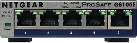 Netgear GS105E-200PES Unmanaged Network Switch L2/L3 Gigabit Ethernet (10/100/1000) Grey