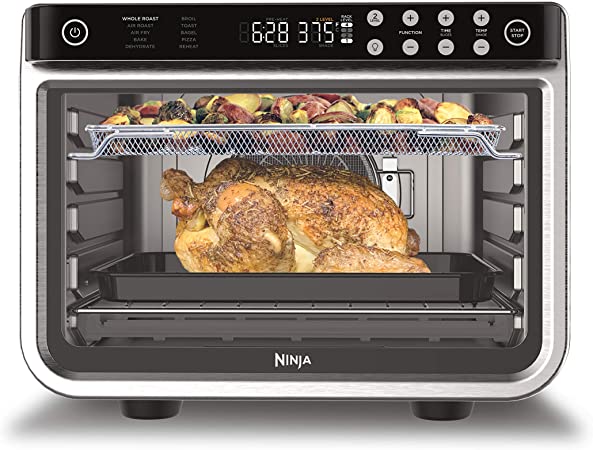 Ninja DT201 Foodi 10-in-1 XL Pro Air Fry Digital Countertop Convection Toaster Oven with Dehydrate and Reheat, 1800 Watts, Stainless Steel Finish