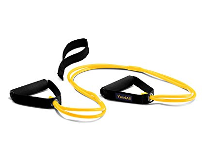 Yes4All Premium X-Safe Resistance Band w/ snap-block technology (WHILE OTHER UNSAFE DESIGN WILL HURT YOU) 10, 15, 20, 25, 30, 40, 45, and 60 lbs single & set - Special Promotion