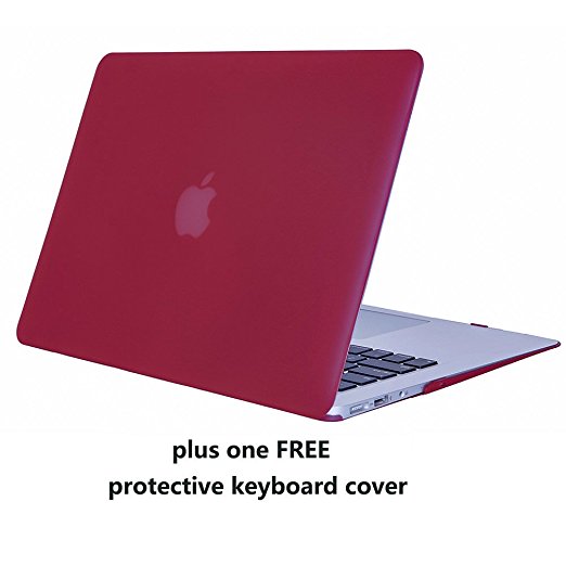 MacBook Air 13 Case Cover – Treasure21 Slim fit Smart protection Soft rubber coating Smooth better grip Hard case shell cover for Macbook Air 13 A1369 A1466 (Wine Red)